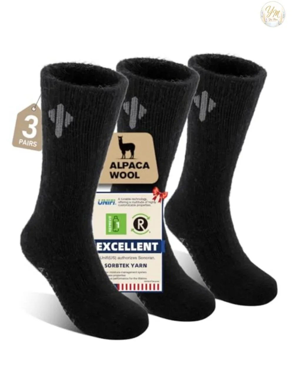 Heavyweight Thermal Alpaca Wool Boot Socks for Men Women Hiking Hunting